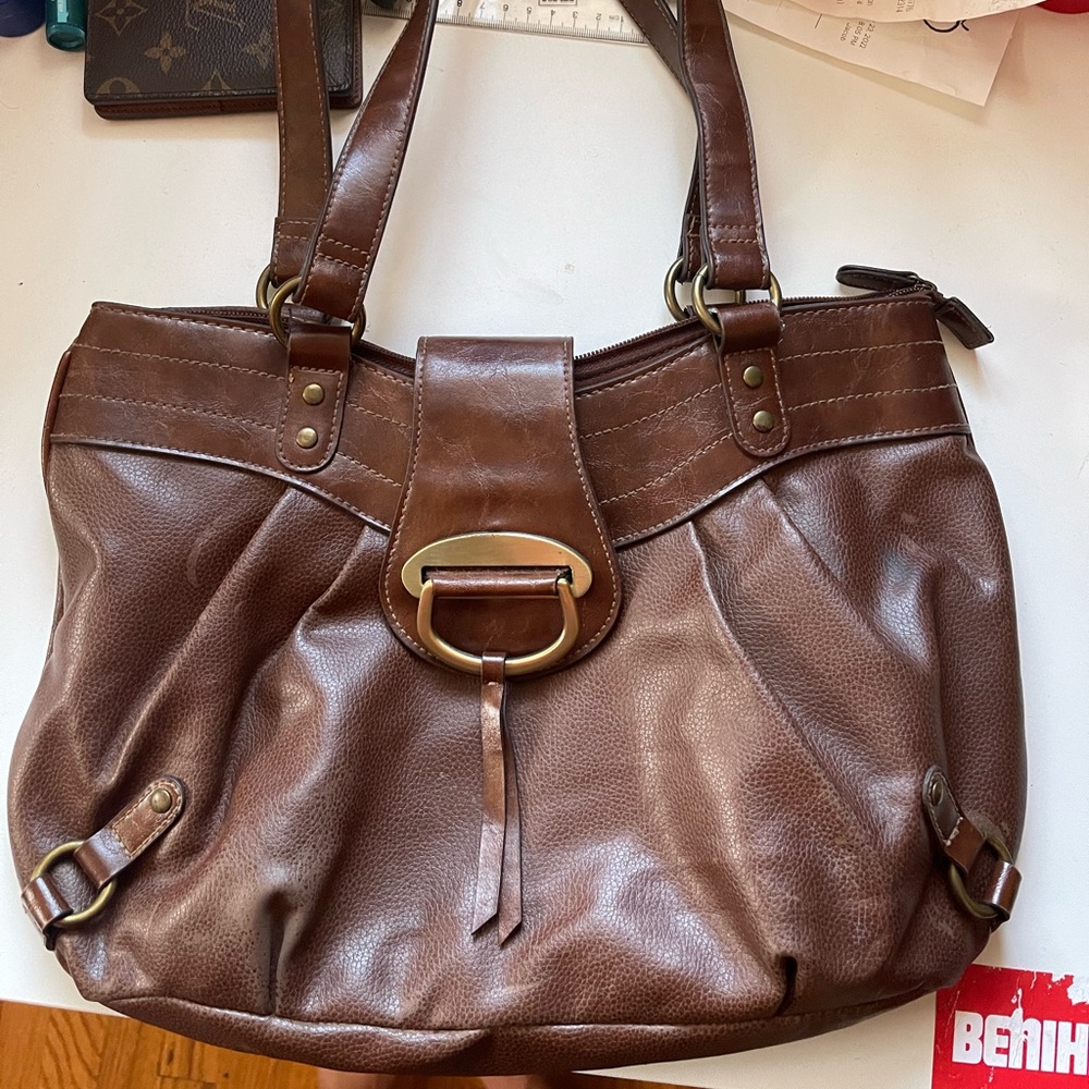 George Vinyl Baguette Handbag